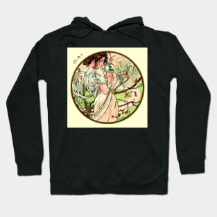 Art Nouveau May Calendar Alphonse Mucha Hoodie